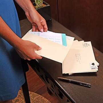 Quality Park A2 Invitation Envelopes with Gummed Closure, 4-3/8" x 5-3/4", 24 lb. White Wove, Quarter Fold Sized Envelopes Ideal for Invitations, Photos, Announcements, 100/Box (QUA36217)