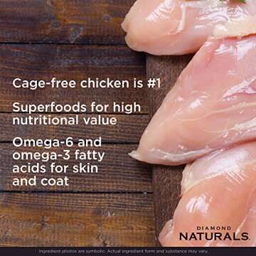 Diamond Naturals Senior Real Meat Recipe Natural Dry Dog Food with Real Cage Free Chicken, 35Lb
