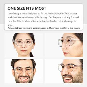 LeonDesigns Anti-Fog Blue Light Blocking Safety Glasses