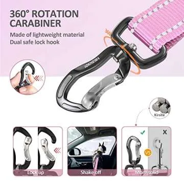 IOKHEIRA Adjustable Dog Seatbelt for Safe Travel