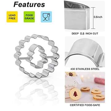 Christmas Cookie Cutters Mini Set, 9 Festive Shapes for Baking Fun