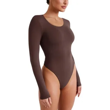 REORIA Women's Long Sleeve Bodysuit For Layering 2024