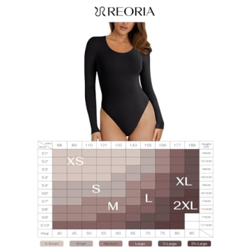 REORIA Women's Long Sleeve Bodysuit For Layering 2024