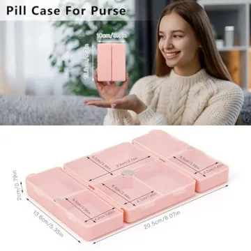 FYY Daily Pill Organizer - 7 Compartment Travel Case