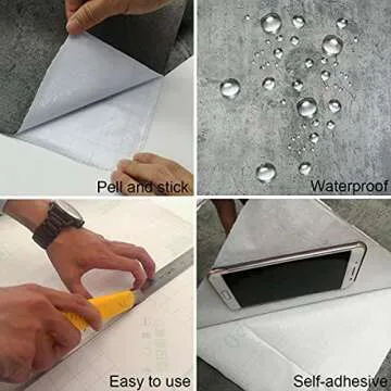 Gray Concrete Contact Wallpaper - Easy Peel and Stick