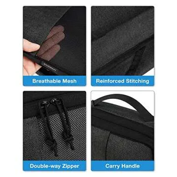 BAGSMART Compression Packing Cubes for Travel, 6 Set Travel Packing Cubes for Carry on Suitcases, Compression Travel Cubes & Suitcase Organizer for Packing with Shoe Bag Black