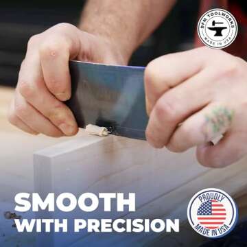 DFM Tool Works Rectangle Card Scraper - Precision Cabinet Multi-use Scraper for Woodworking, Wood Fine Finishers, Glue Scraper, Quality Handcrafted Card Shaping Tool - Made in USA, 1 Quantity - Blue