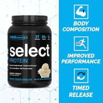 PEScience Select Low Carb Protein Powder, Gourmet Vanilla, 27 Serving, Keto Friendly and Gluten Free