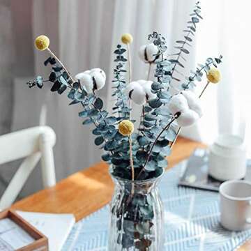 20 Pack Natural Dried Eucalyptus Bundle,17 inch/45cm Preserved Fresh Eucalyptus Branches Greenery Plants for Natural Aromatherapy to Your Shower,Also for Flower Arrangements Wedding Home Decor