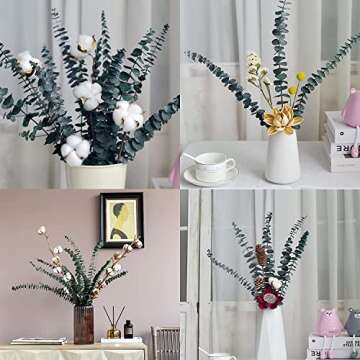 20 Pack Natural Dried Eucalyptus Bundle,17 inch/45cm Preserved Fresh Eucalyptus Branches Greenery Plants for Natural Aromatherapy to Your Shower,Also for Flower Arrangements Wedding Home Decor