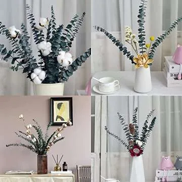 20 Pack Natural Dried Eucalyptus Bundle,17 inch/45cm Preserved Fresh Eucalyptus Branches Greenery Plants for Natural Aromatherapy to Your Shower,Also for Flower Arrangements Wedding Home Decor