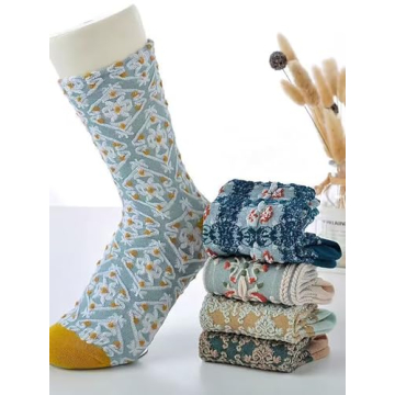 Shop Floral Embroidery Crew Socks for Women - 5 Pack