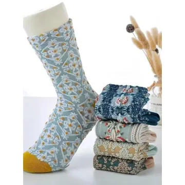 Shop Floral Embroidery Crew Socks for Women - 5 Pack