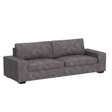 LEISLAND 88.58" Modern Sofas Couches for Living Room, Chenille Deep Seat Sofas & couches with Metal, Removable Low-Back Sofa Cushion and Detachable Sofa Cover/Easy to Install(Dark Grey)