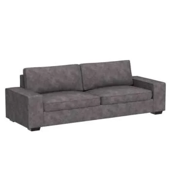 LEISLAND 88.58" Modern Sofas Couches for Living Room, Chenille Deep Seat Sofas & couches with Metal, Removable Low-Back Sofa Cushion and Detachable Sofa Cover/Easy to Install(Dark Grey)