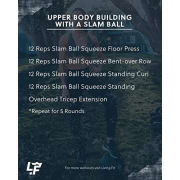 Living.Fit Slam Ball – Durable Heavy-Duty 50 LB Slam Ball for Strength Training, Crossfit, and Fun...