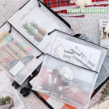 28pcs Mesh Zipper Pouches Waterproof Organizing Storage