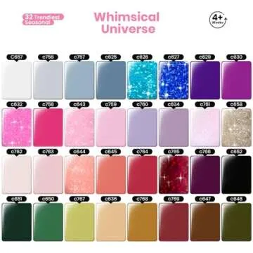 Beetles Gel Nail Polish Kit with Uv Light 53Pcs Gel Starter Kit Spring Gel Polish 32 Colors Pink Burgundy Red Glitter Gel Polish Set with Builder Blooming Gel Manicure Kit Gifts for Women