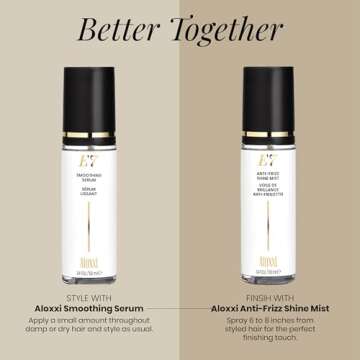ALOXXI E7 Smoothing Serum, Lightweight Hair Serum with 7 Essential Oils, Smoothes, Strengthens & Adds Shine, for All Hair Types, 3.4 Fl Oz