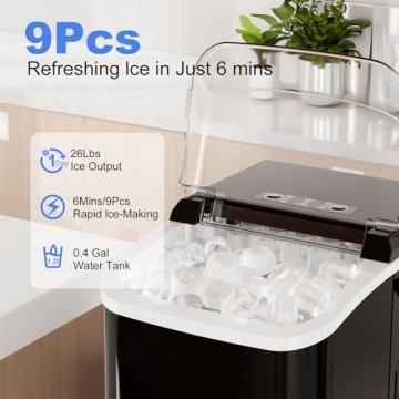 Portable NEWBULIG Ice Maker - Quick Bullet Ice Machine