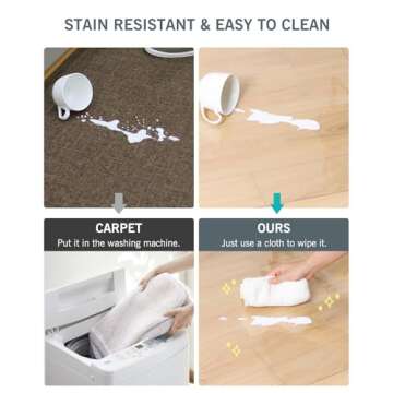 FURKIT Area Mat for Hard Floors, 5'×7' Transparent PVC Area Rug for Home, Waterproof Durable Protector for Dining Room, Kitchen, Living Room, Large No-Slip Baby Play Mat for Floor, Pet Litter Mat