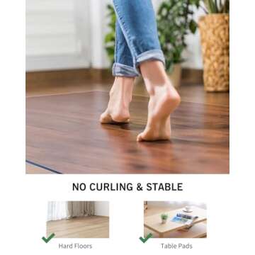 FURKIT Area Mat for Hard Floors, 5'×7' Transparent PVC Area Rug for Home, Waterproof Durable Protector for Dining Room, Kitchen, Living Room, Large No-Slip Baby Play Mat for Floor, Pet Litter Mat