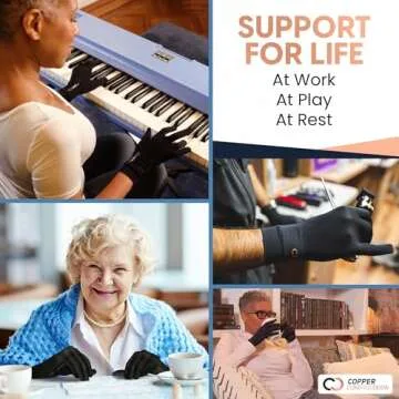 Copper Compression Full Finger Arthritis Gloves for Pain Relief