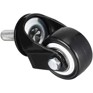 GXYY uoboeuq 1.5 Inch Swivel Caster Wheels PU 360 Degree Threaded Stem Caster Wheel M8 x 25mm, 330lb Total Load Capacity, Pack of 4