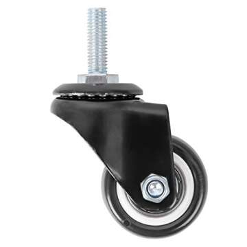 GXYY uoboeuq 1.5 Inch Swivel Caster Wheels PU 360 Degree Threaded Stem Caster Wheel M8 x 25mm, 330lb Total Load Capacity, Pack of 4