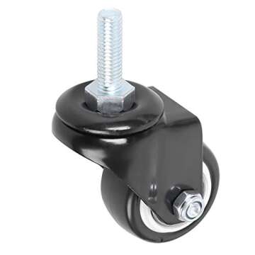 GXYY uoboeuq 1.5 Inch Swivel Caster Wheels PU 360 Degree Threaded Stem Caster Wheel M8 x 25mm, 330lb Total Load Capacity, Pack of 4