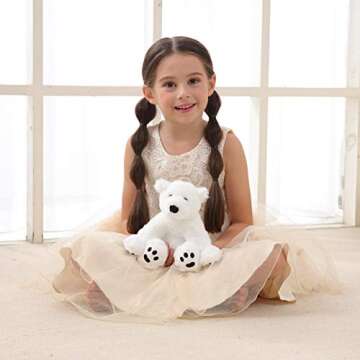 Cuddly 8-Inch Plush White Polar Bear for Kids