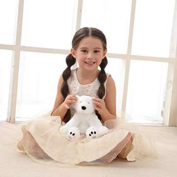 Cuddly 8-Inch Plush White Polar Bear for Kids