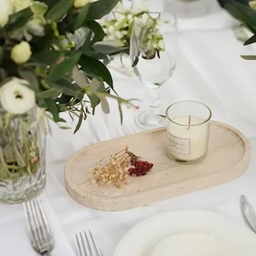 Koville Turkish Natural Travertine Tray, 12"x6" Vanity Decorative Marble Tray for Countertop Organizer, Catchall Tray for Perfume, Candles, Jewelry Dish Tray