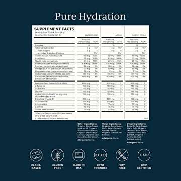 CYMBIOTIKA Pure Hydration Electrolytes Powder Drink Mix with Vitamin C & Magnesium, Keto Friendly Electrolyte Hydration Packets, Variety Pack, Lemon, Lychee & Watermelon, 7 Each, 21 Stick Packets