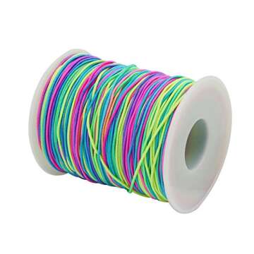 Tenn Well 1mm Elastic String, 328 Feet Rainbow Stretchy Bracelet String Beading Cord for Bracelets, ...