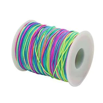 Tenn Well 1mm Elastic String, 328 Feet Rainbow Stretchy Bracelet String Beading Cord for Bracelets, ...