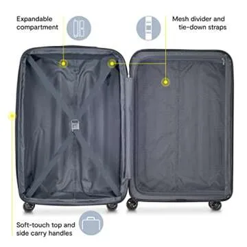 DELSEY PARIS Helium Aero Hardside Expandable Luggage with Spinner Wheels, Titanium, Checked-Large 29 Inch