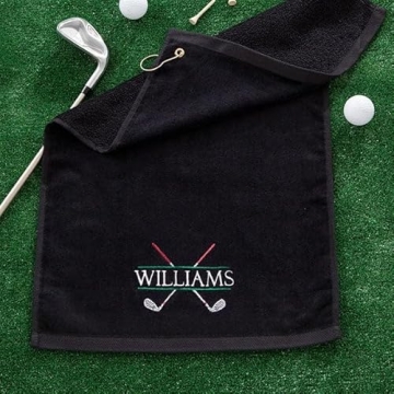 Personalized Golf Towel with Custom Name and Quality Cotton