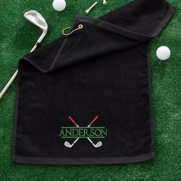 Personalized Golf Towel with Custom Name and Quality Cotton