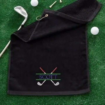Personalized Golf Towel with Custom Name and Quality Cotton