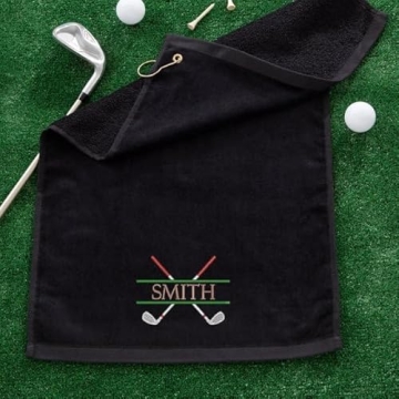 Personalized Golf Towel with Custom Name and Quality Cotton