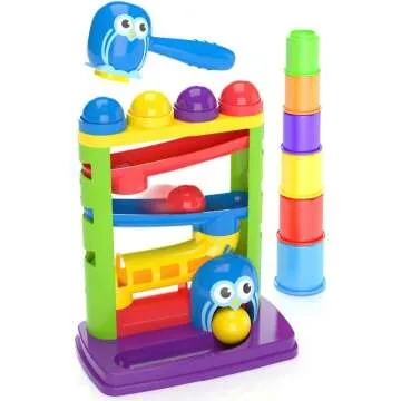MindSprout Pound a Ball Toy & Stacking Cups for Toddlers
