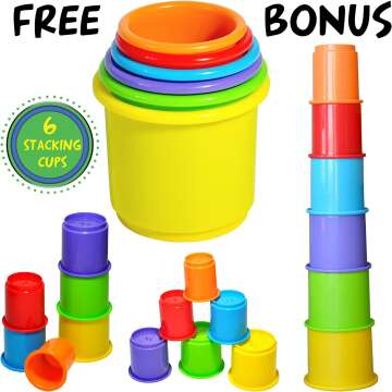 MindSprout Pound a Ball Toy & Stacking Cups for Toddlers