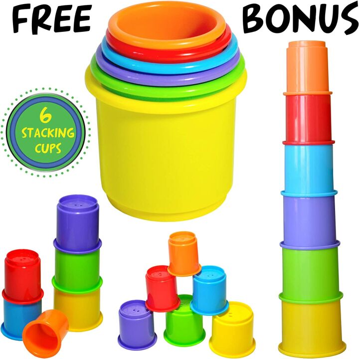MindSprout Pound a Ball Toy & Stacking Cups for Toddlers