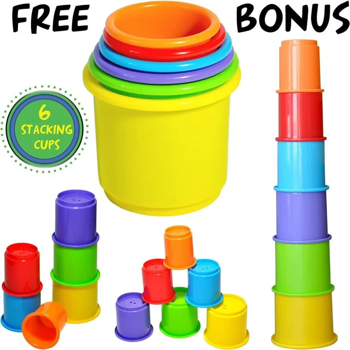 MindSprout Pound a Ball Toy & Stacking Cups for Toddlers