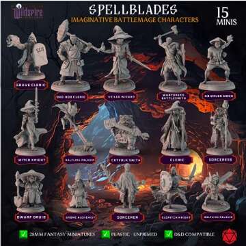 Wildspire Spellblades & Enchanted Objects for DND Miniatures 28mm-32mm Player-Characters, NPC Bulk D&D Minis Unpainted Dungeons & Dragons Figures Accessories for Fantasy Tabletop RPG DND Pathfinder