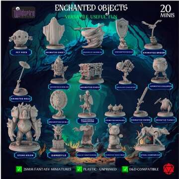 Wildspire Spellblades & Enchanted Objects for DND Miniatures 28mm-32mm Player-Characters, NPC Bulk D&D Minis Unpainted Dungeons & Dragons Figures Accessories for Fantasy Tabletop RPG DND Pathfinder
