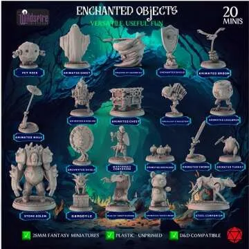 Wildspire Spellblades & Enchanted Objects for DND Miniatures 28mm-32mm Player-Characters, NPC Bulk D&D Minis Unpainted Dungeons & Dragons Figures Accessories for Fantasy Tabletop RPG DND Pathfinder