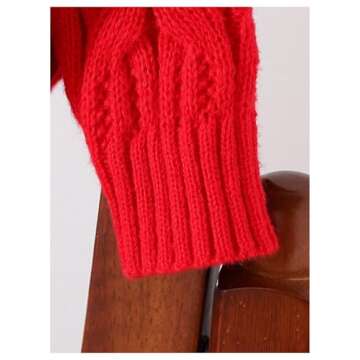 Floerns Toddler Girl's Cute 3D Bow Decor Long Sleeve Sweater Cable Knit Pullover Top Red 4Y