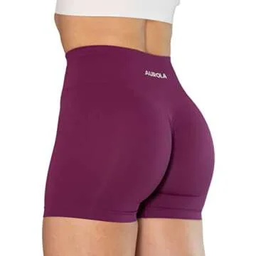 AUROLA Dream Collection Women Workout Shorts High Waist Gym Shorts, Scrunch Butt Seamless Athletic Shorts,Magenta,XS